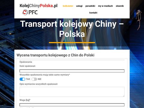 Kolejchinypolska.pl - transport morski do Chin