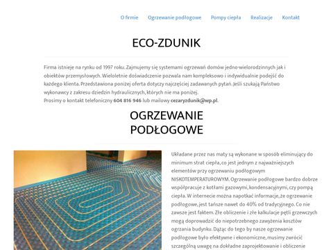 Eco-zdunik.pl - ogrzewanie podłogowe