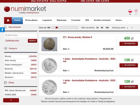 Numimarket.pl - monety bulionowe
