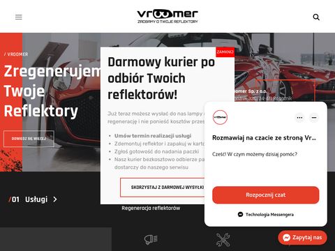 Vroomer.pl regeneracja reflektorów samochodowych