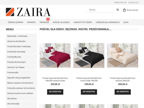 Zaira.pl sklep - pościel, kocyki, ręczniki