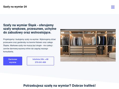 Szafynawymiar24.pl wnękowe z drzwiami przesuwnymi