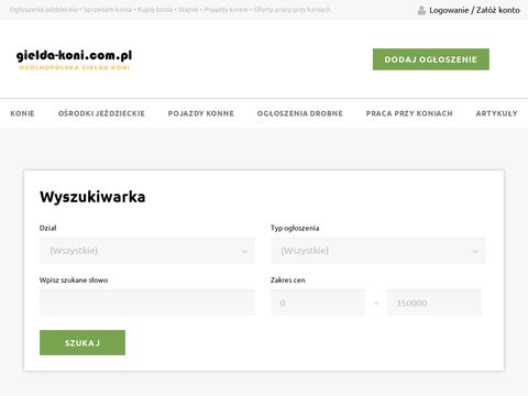 Gielda-koni.com.pl - portal ogłoszeniowy