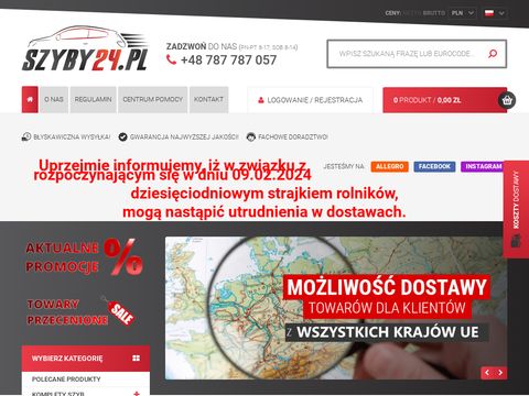 Szyby24.pl sklep oferujący auto szyby