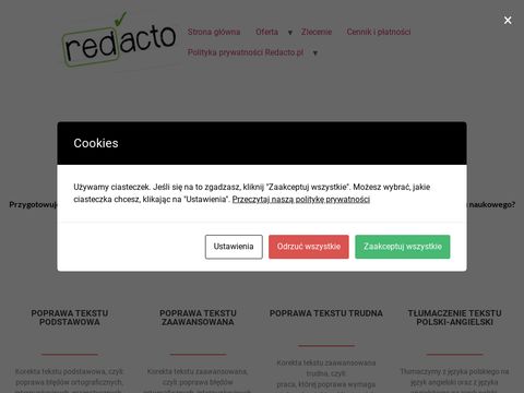 Redacto.pl - redakcja tekstów naukowych
