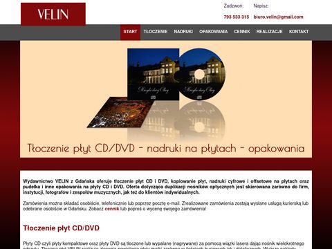 Velin.pl tłoczenie płyt cd i dvd