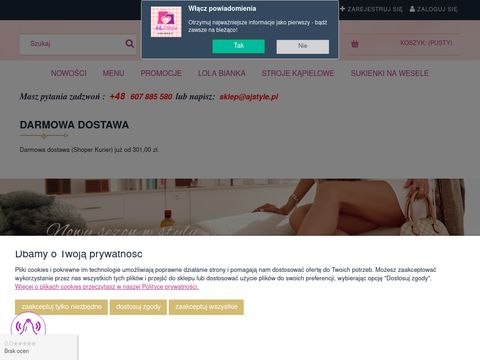 Stylowa odzież damska sklep online - ajstyle.pl