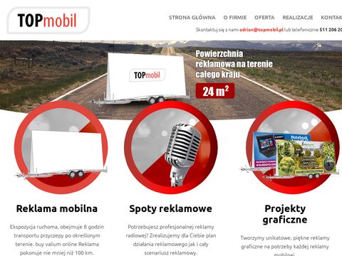 Topmobil.net reklamy mobilne, przyczepy reklamowe