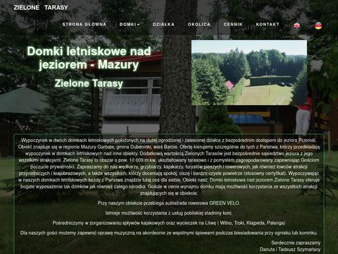 Zielonetarasy.com domki letniskowe nad jeziorem