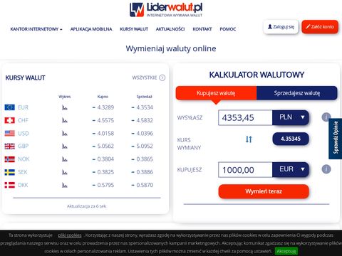 LiderWalut.pl wymiana walut online
