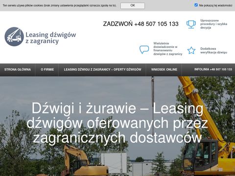 Leasingdzwiguzzagranicy.pl - żurawie wieżowe