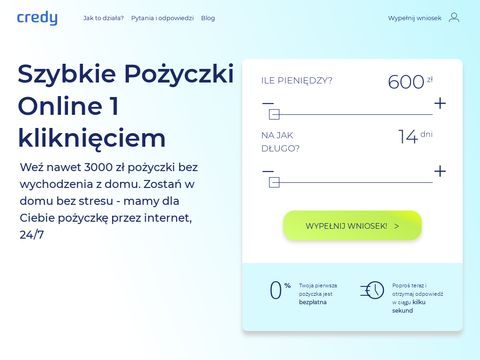 Credy.pl - szybkie pożyczki przez Internet