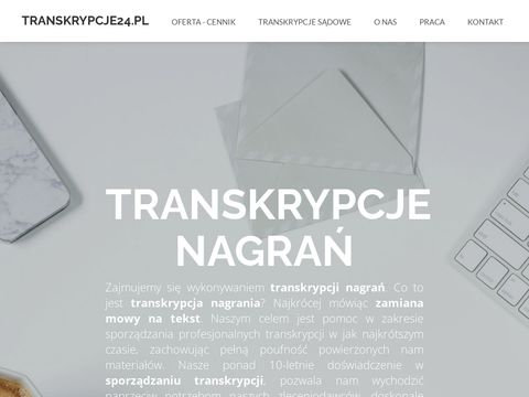 Transkrypcje24.pl - firma wykonująca transkrypcje