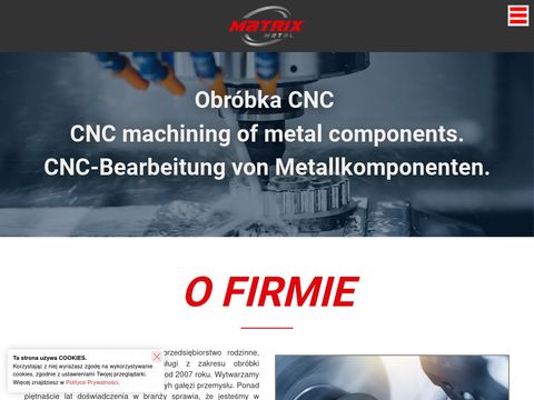 Matrixmetal.pl - frezowanie CNC
