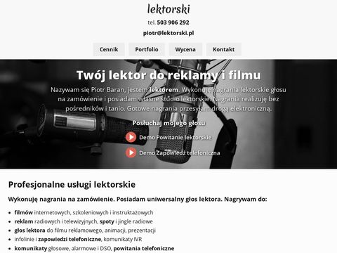 Lektorski.pl nagrania lektorskie do reklam