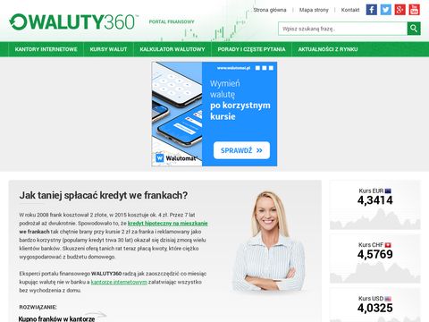 Waluty360.pl - kursy walut w kantorach