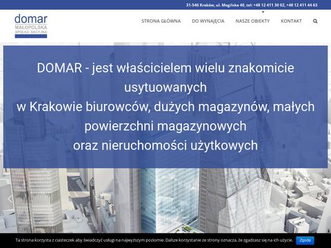 Wynajem - magazyny, biura - Kraków - Domar
