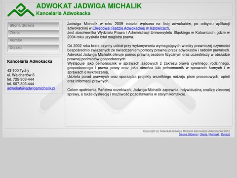 Jadwigamichalik.pl - adwokat kancelaria w Tychach