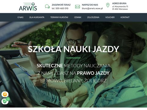 Arwis.waw.pl nauka jazdy Warszawa