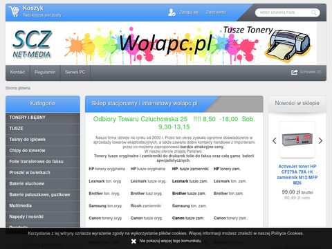 Wolapc.pl tonery tusze zamienniki Warszawa