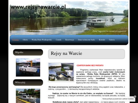 Rejsynawarcie.pl czarter barek - turystyka rzeczna