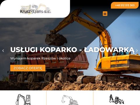 Krusz-trans.com.pl - wynajem koparki Rzeszów