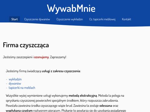Wywabmnie.pl czyszczenie wykładzin Kraków