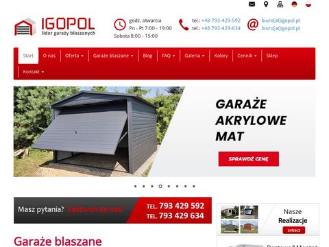 Igopol.pl garaże blaszane