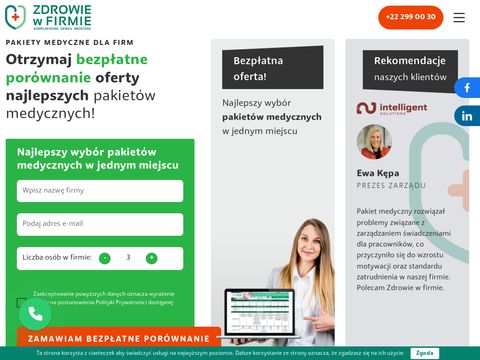 Zdrowiewfirmie.pl pakiety medyczne
