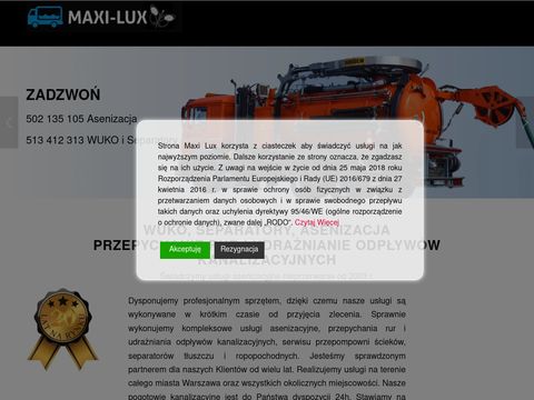 Maxi Lux przepychanie rur wywóz szamba Warszawa