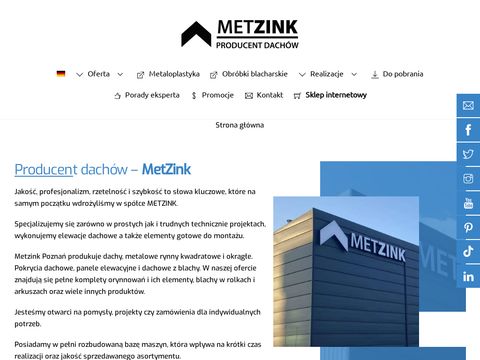 Metzink blachy, dachy, rynny, elewacje Poznań