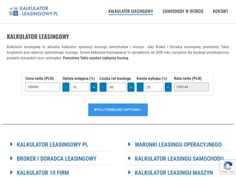 Kalkulator-leasingowy.pl Nr 1 w Polsce