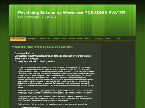Psycholog, seksuolog - Warszawa