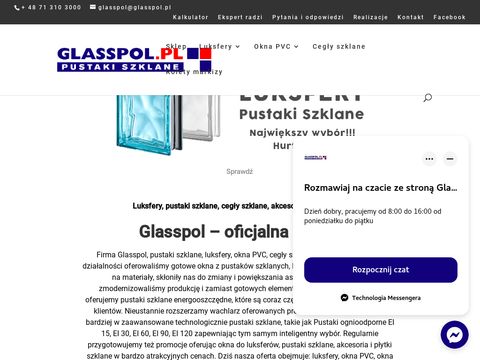 Glasspol.pl pustaki szklane, szkło budowlane