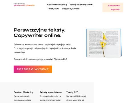 Martynakrajewska.pl kreatywny copywriter