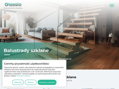 Glassio.pl - balustrady szklane, drzwi szklane