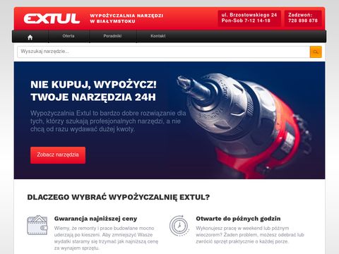 Extul.pl - wypożyczalnia narzędzi w Białymstoku