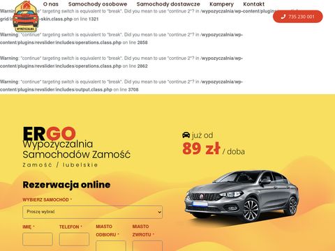 Ergowypozyczalnia.pl samochodów Zamość