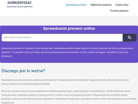 DobrzePisac.pl - pisz poprawnie już zawsze